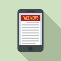 Smartphone fake news icon. Flat illustration of smartphone fake news vector icon for web design