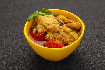Caucasian cuisine - baked eggplant and tomato