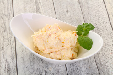 Curd with dry apricot