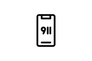 Police Outline Icon - Emergency Call