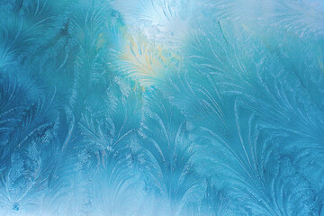 Colorful frosty pattern on the window