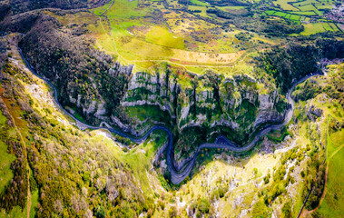 View of Cheddar Gorge in England
