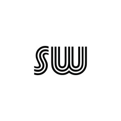 Logo initials SW vector creative design
