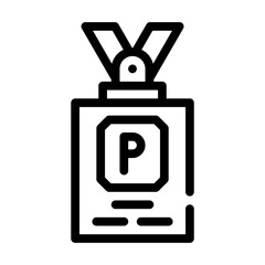 journalist badge line icon vector illustration sign