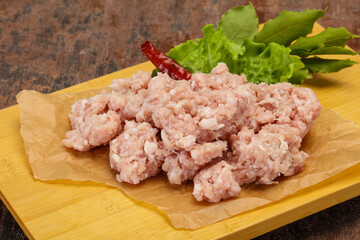 Homemade pork minced meat for cooking