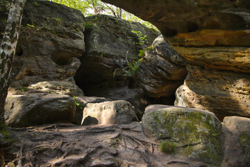 Rock labyrinth in Saxon Switzerland (Langenhennersdorf), Germany
