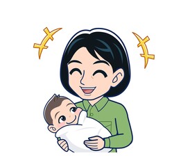 Young woman in green work clothes