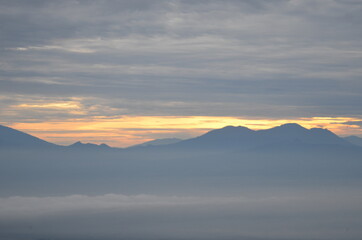 the sunrise of Wilis Mountain in Kediri Indonesia