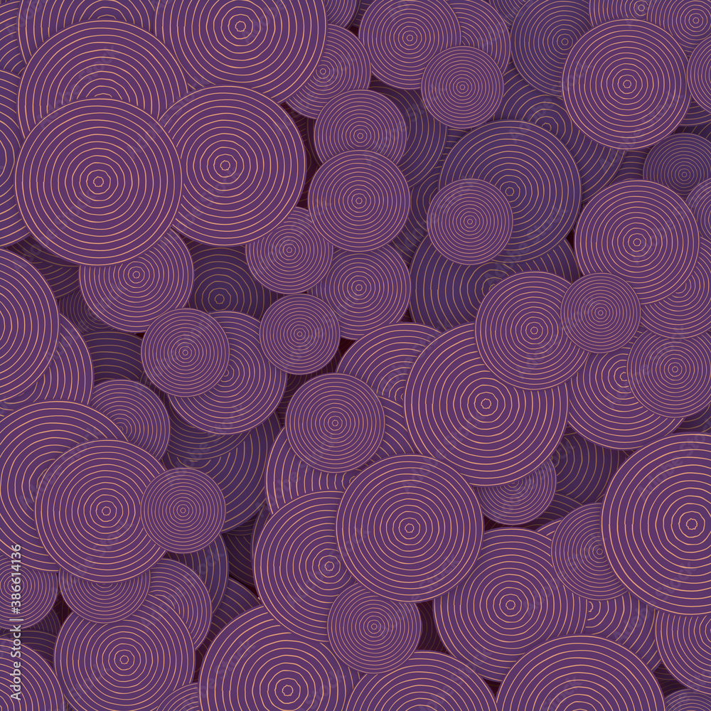 Poster hypnotic 3d rendering illustration of retro circles. line art geometric pattern