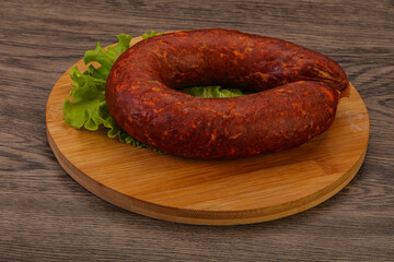 Krakowska sausage over the board