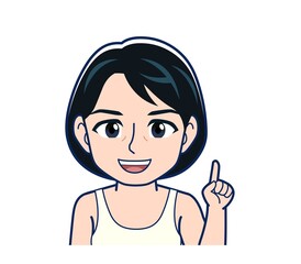 Young woman in green work clothes