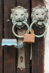 Vintagel lion head door knockers