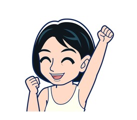 Young woman in green work clothes