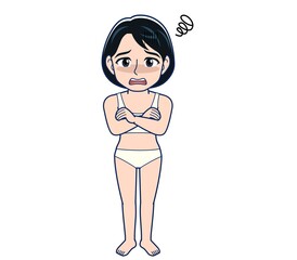 Young woman in green work clothes