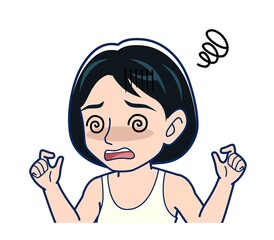 Young woman in green work clothes