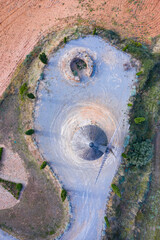 Aerial view of the Flour Windmill of the Valle de Ocón in the autonomous community of La Rioja, Spain, Europe