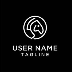 Circular horse logo, horse logo design vector illustration, horse logo design template vector stock illustration