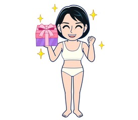 Young woman in green work clothes