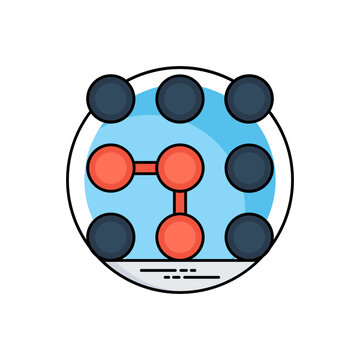 
Flat icon image of pattern recognition and data science technology icon 
