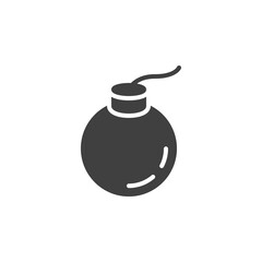 Bomb with wick vector icon. filled flat sign for mobile concept and web design. Bomb glyph icon. Symbol, logo illustration. Vector graphics