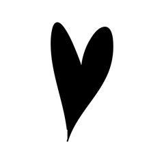 Black heart icon vector. Flat love icon isolated on white. Black heart vector for love logo, heart symbol, shape icon and Valentine's day. Cute heart icon for shape design, heart vector, love icon