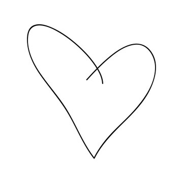 recommend clip art: Black heart outline vector. Hand drawn love icon. Trendy heart isolated on white background. For love icon, greeting card and Valentine's day. Creative love art. Heart outline vector