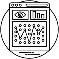
A graphical product design on a paper sheet describing icon for framework 
