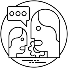 Obraz na płótnie Canvas Cogs revolving in human head with keyboard showing icon image of programming 