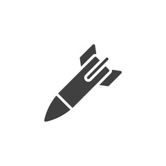 Aerial bomb vector icon. filled flat sign for mobile concept and web design. Rocket bomb glyph icon. Symbol, logo illustration. Vector graphics