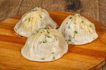 Uzbek traditional Manty - dumplings with meat