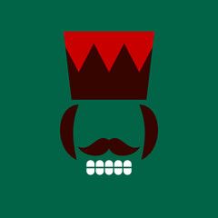 Quadrat Dunkelgrüne Weihnachtskarte Abstrakter Nussknacker Rot Braun