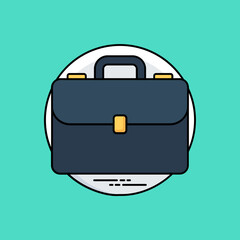
A leather briefcase is designed to offer business case icon 
