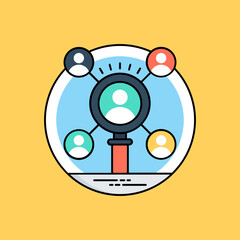 
Focused magnifying glass with eyeball right in front of the desktop showcasing system monitoring concept  
