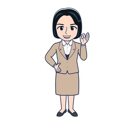 Bank clerk woman in a suit