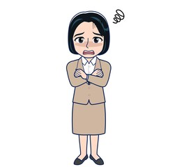 Bank clerk woman in a suit