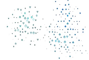 Light BLUE vector pattern with symbol of cards.