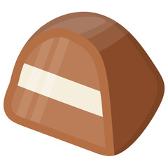 
Truffle of chocolate filled with coconut spreading
