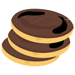 
A cookie icon in chocolate and vanilla flavor cream topping 
