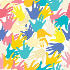 PATTERN with hands multicolor