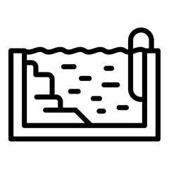 Aqua pool icon. Outline aqua pool vector icon for web design isolated on white background