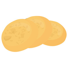 
A simple flat icon design of a Peanut butter cookie
