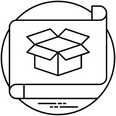 
A checked sheet graph paper with sketch of an opened box symbolsing prototyping icon 
