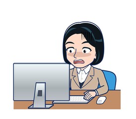 Bank clerk woman in a suit