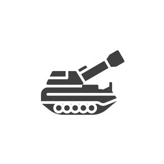 Military Tank vector icon. filled flat sign for mobile concept and web design. Army tank glyph icon. Symbol, logo illustration. Vector graphics