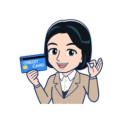 Bank clerk woman in a suit