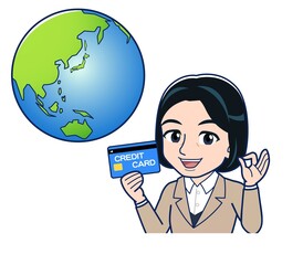 Bank clerk woman in a suit