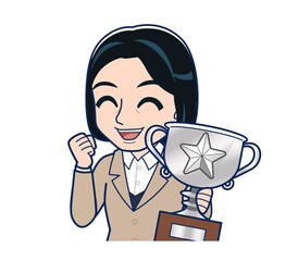 Bank clerk woman in a suit