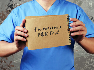Coronavirus PCR Test inscription on the sheet.