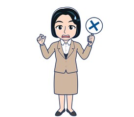 Bank clerk woman in a suit