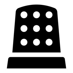 Thimble Glyph Icon Vector